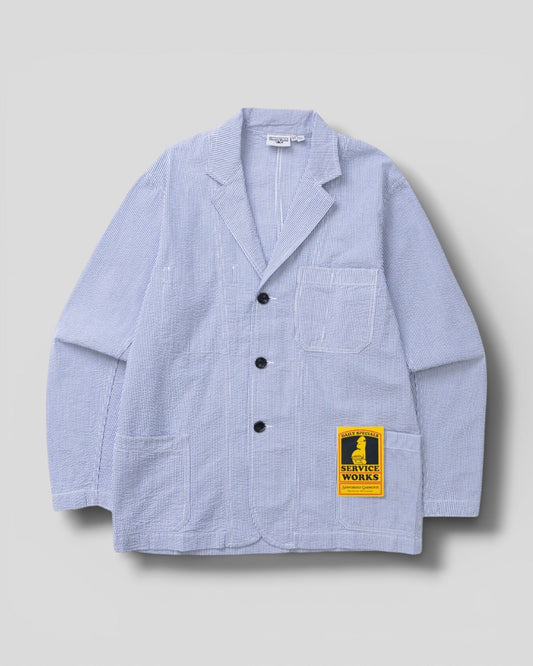 Service Works || Seersucker Server Jacket - Navy Stripe Service Works