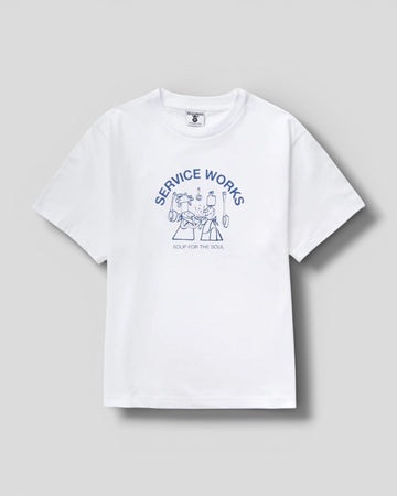Service Works || Soup Tripe Denim Tote - White Service Works