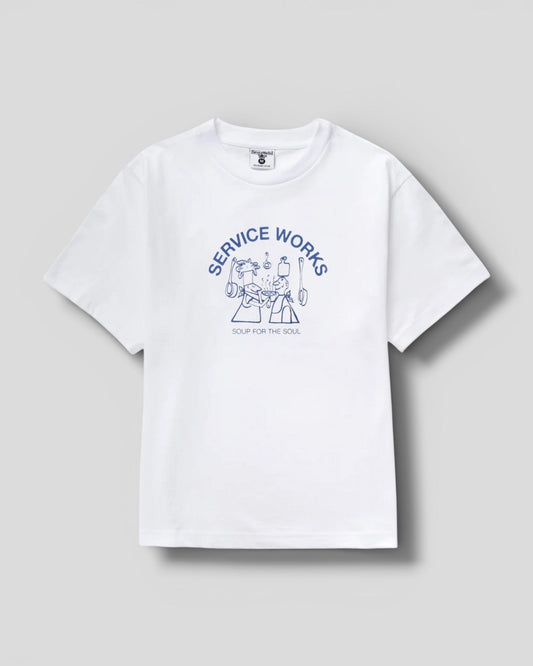 Service Works || Soup Tripe Denim Tote - White Service Works