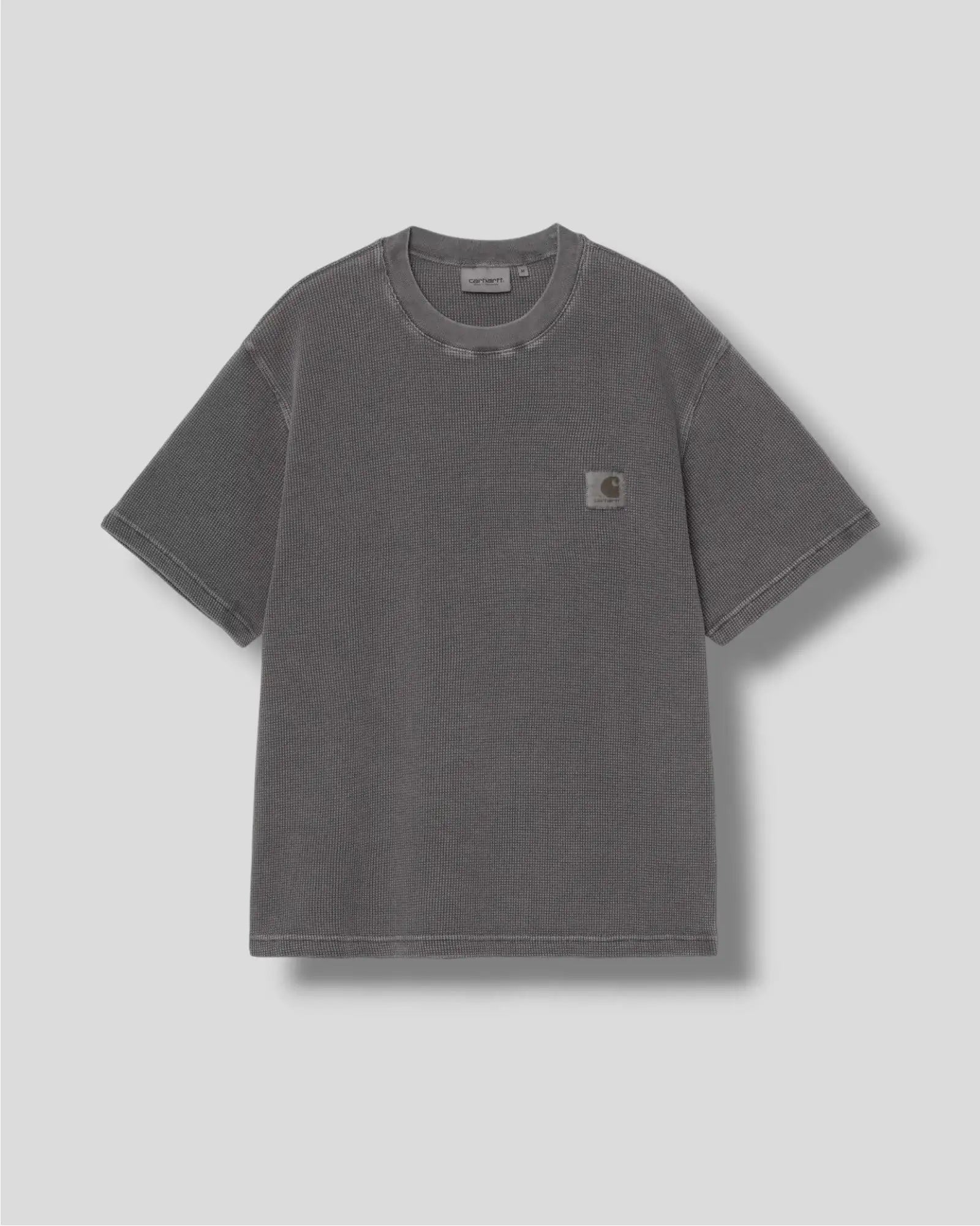 Carhartt || Nelson Waffle T-shirt - Black Garment Dyed - M’ Carhartt