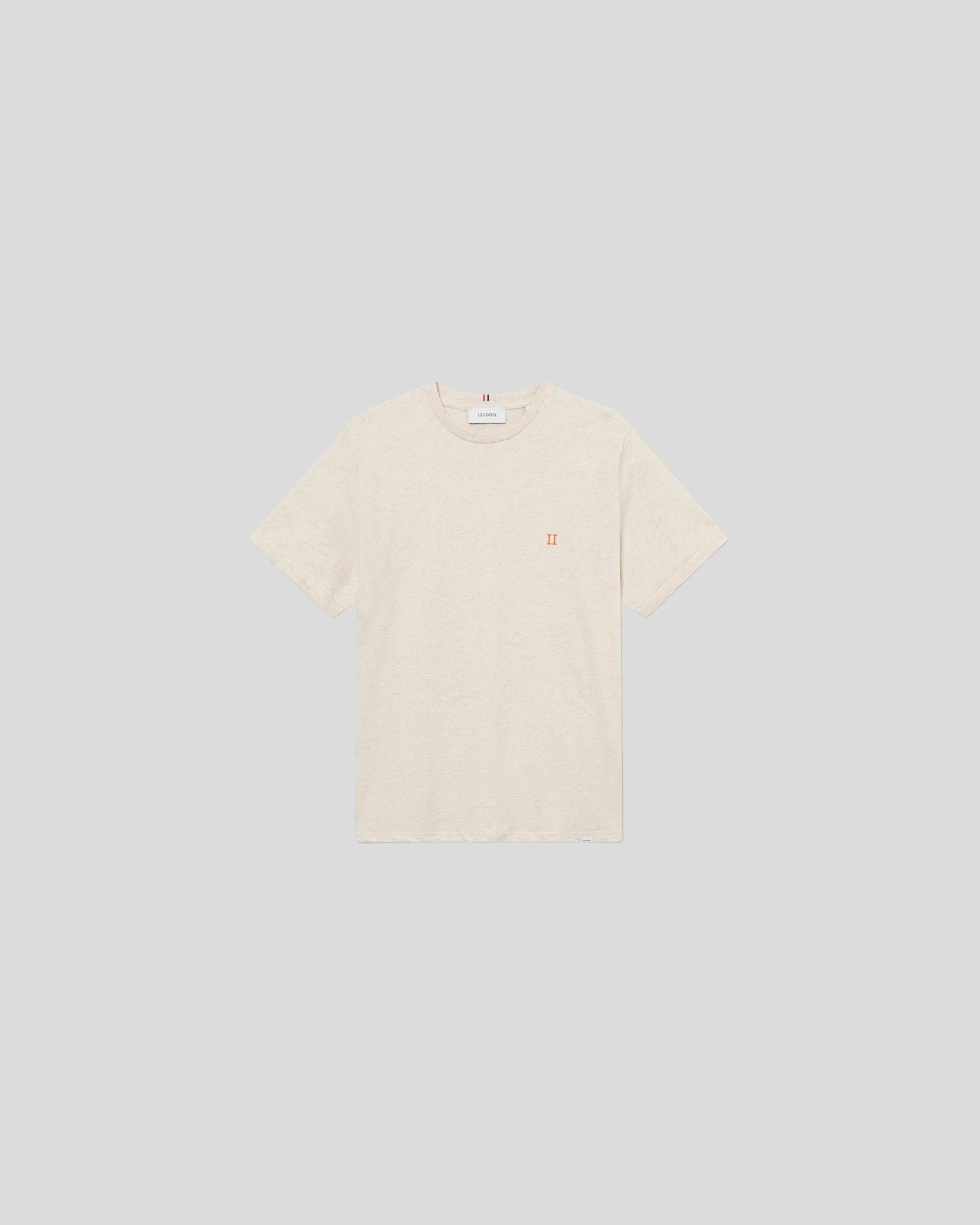 Les Deux || Norregaard T-Shirt - Ivory Melange/ Orange Les Deux