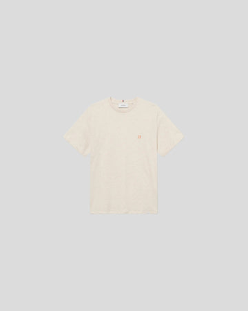 Les Deux || Norregaard T-Shirt - Ivory Melange/ Orange Les Deux
