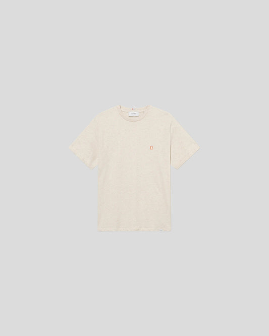 Les Deux || Norregaard T-Shirt - Ivory Melange/ Orange Les Deux