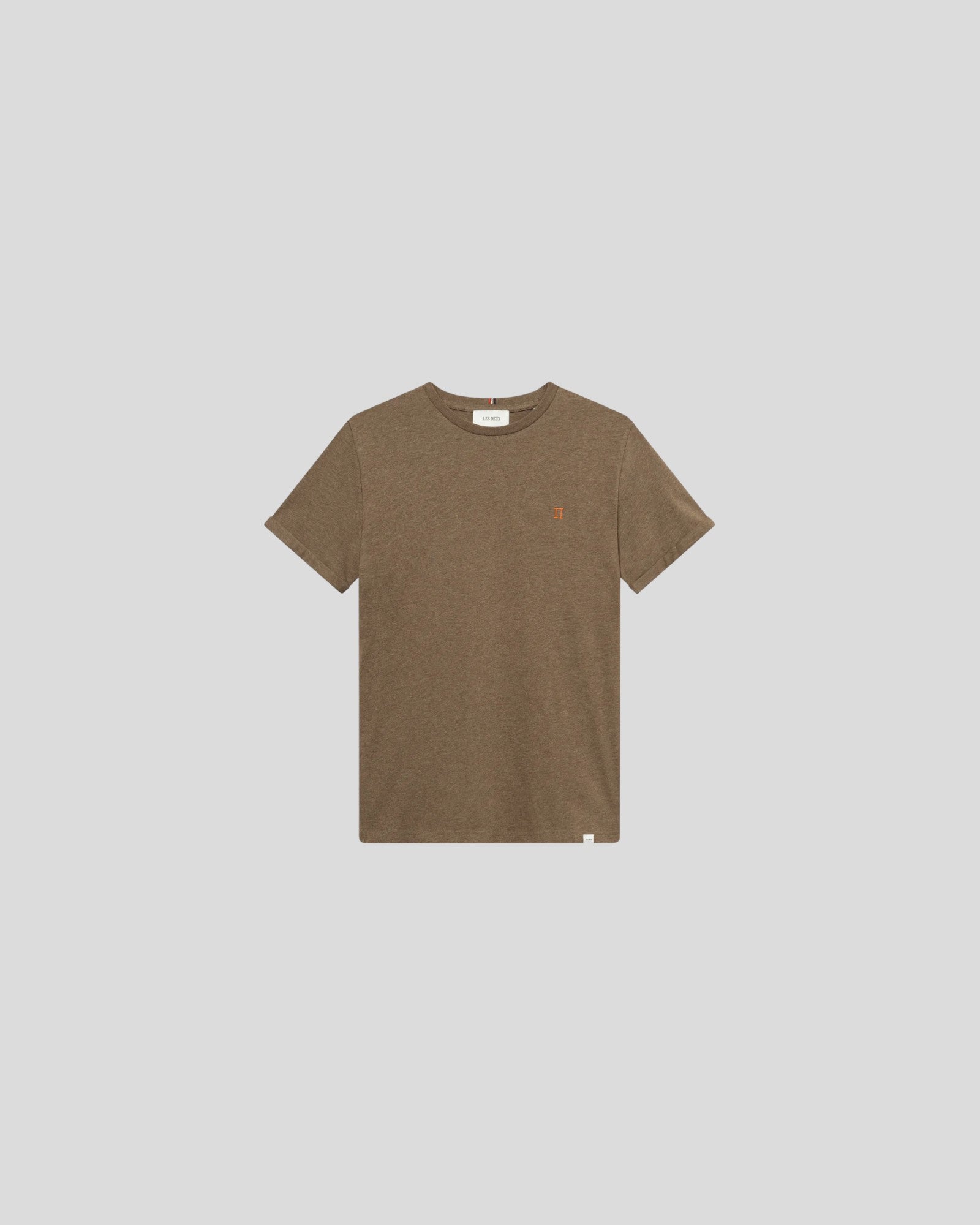 Les Deux || Norregaard T-Shirt - Mountain Grey/ Orange Les Deux