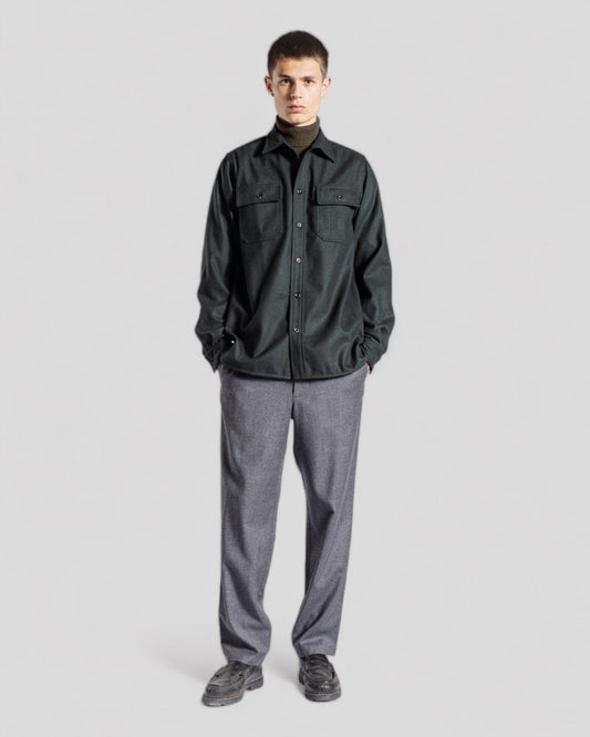 Norse Projects || Silas Wool Overshirt - Varsity Green Norse Projects