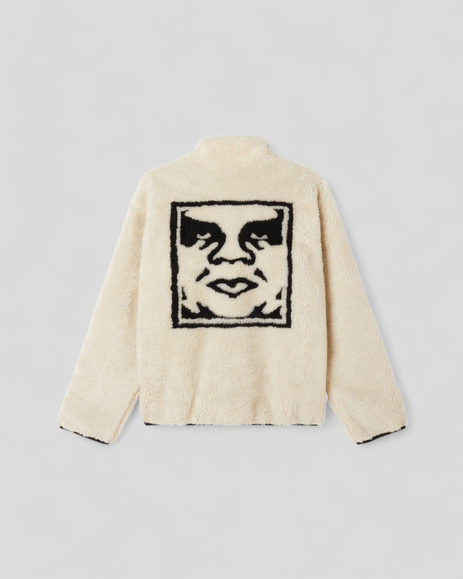 Obey || Icon Face Sherpa Jacket - White - M' Obey