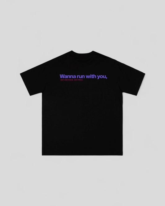 Peaufine || Wood T-Shirt - Wanna Run With You - Black - M" Peaufine
