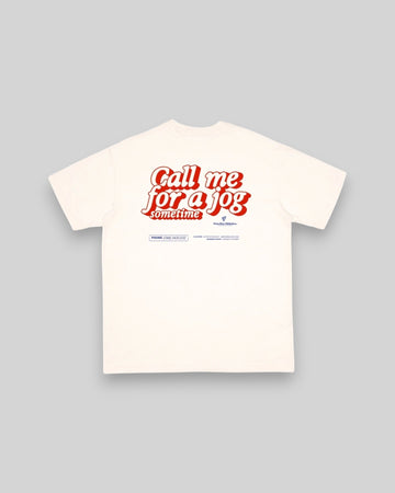 Peaufine || Wood T-Shirt - Call Me - Off White - M' Peaufine