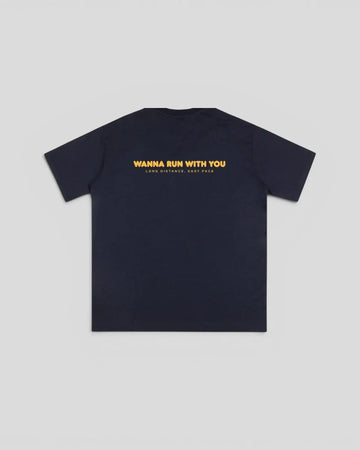Peaufine || Wood T-Shirt - Wanna Run With You - Navy - M’ Peaufine