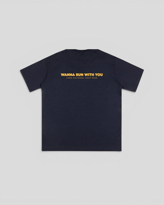 Peaufine || Wood T-Shirt - Wanna Run With You - Navy - M’ Peaufine