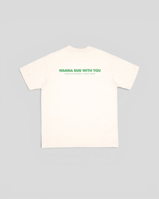 Peaufine || Wood T-Shirt - Wanna Run With You - Off White - M’ Peaufine