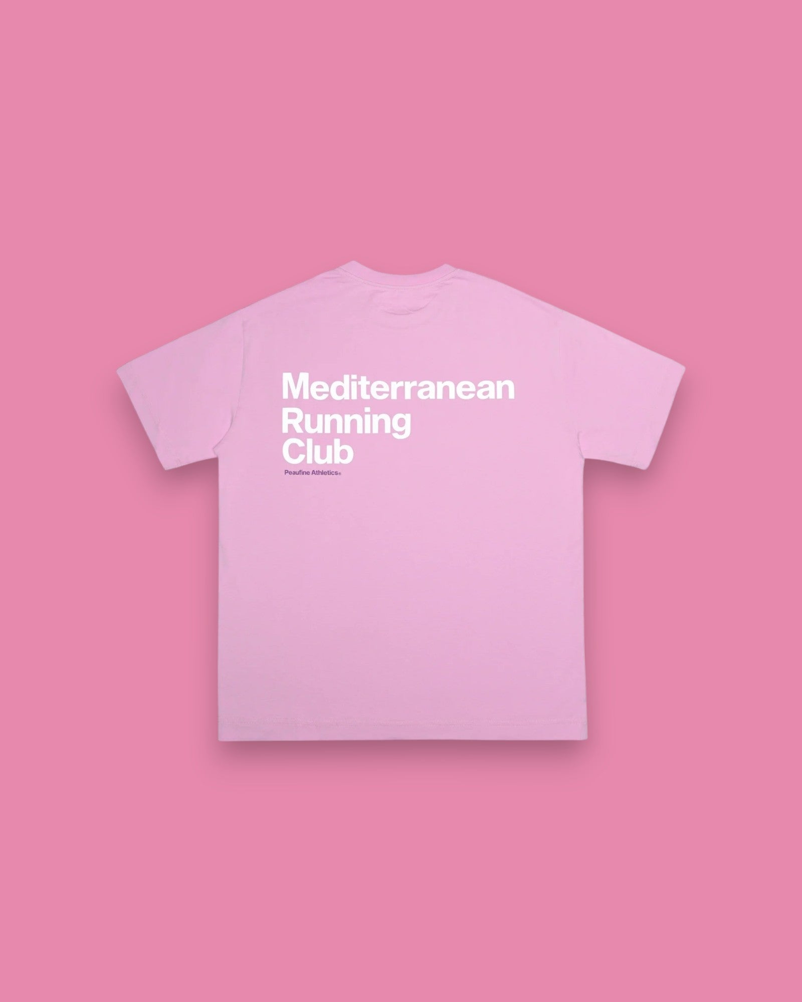 Peaufine || mediterranean Running Club Oversize Organic Cotton T-Shirt - Pink - M’ Peaufine