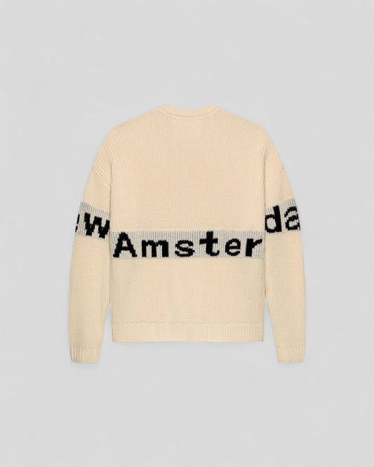 New Amsterdam || Name Crew Knit - Ecru / Black - M' New Amsterdam Surf Association