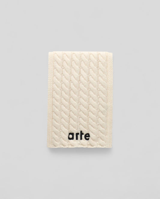 Arte || Textured Logo Scraf - Cream - M’ Arte