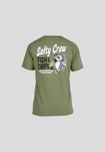 SALTY CREW || Fish And Chips Premium S/S Tee - Sage Green