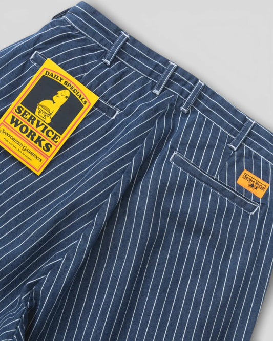 Service Works || Pionstripe Denim Part Shorts - Indigo Service Works