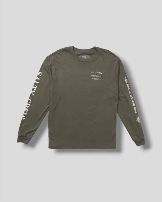 Salty Crew || Bruce L/S Tee - Dusty Olive - M' Salty Crew