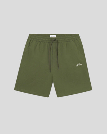Les Deux || Stan Seersucker Swim Short 2.0 - Chive Green