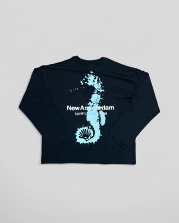 New Amsterdam || Seahorse Longsleeve - Black - M’ New Amsterdam Surf Association