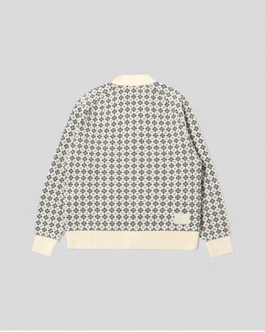 Universal Works || Allan Cardigan - Ecru/ Grey Universal Works