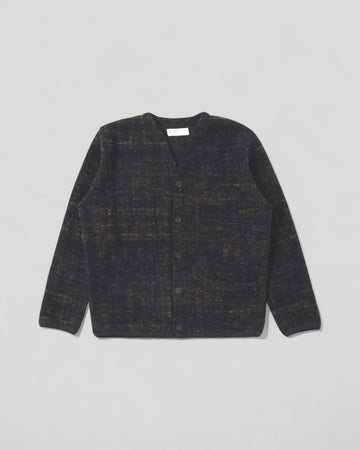 Universal Works || Cardigan Marble Fleece - Navy Universal Works
