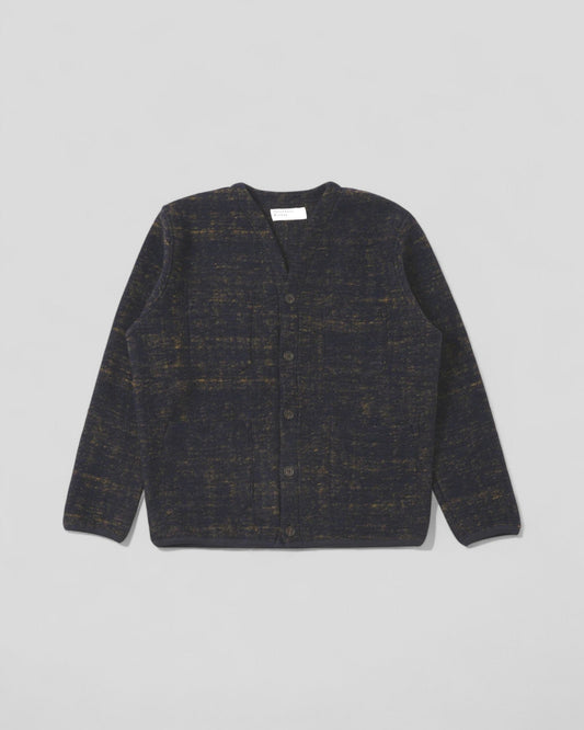 Universal Works || Cardigan Marble Fleece - Navy Universal Works
