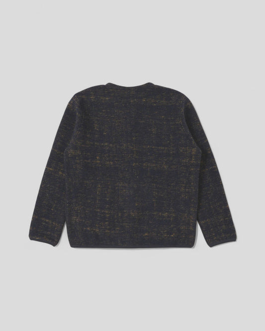 Universal Works || Cardigan Marble Fleece - Navy Universal Works