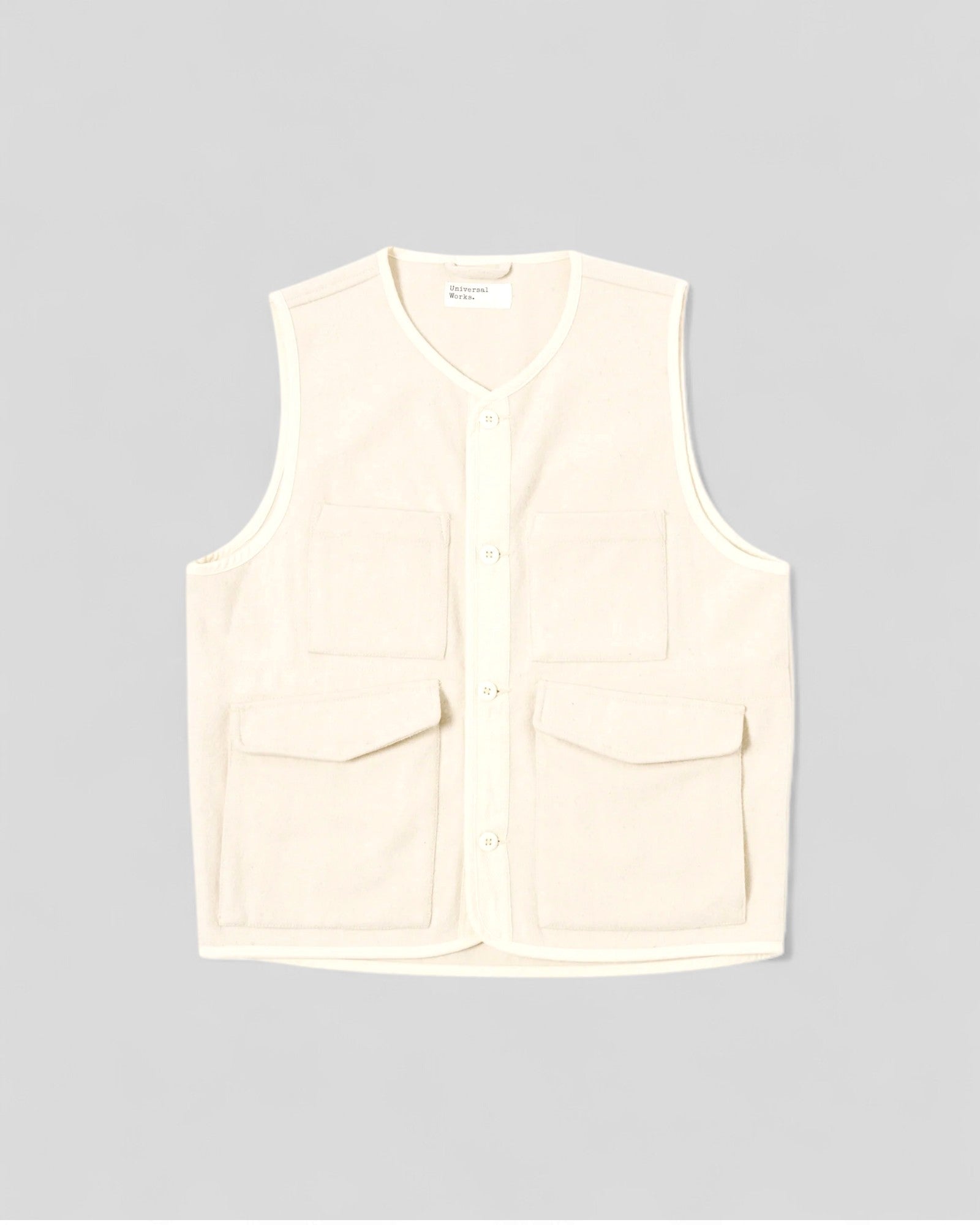 Universal Works || 4 Pocket Gilet - Ecru Universal Works