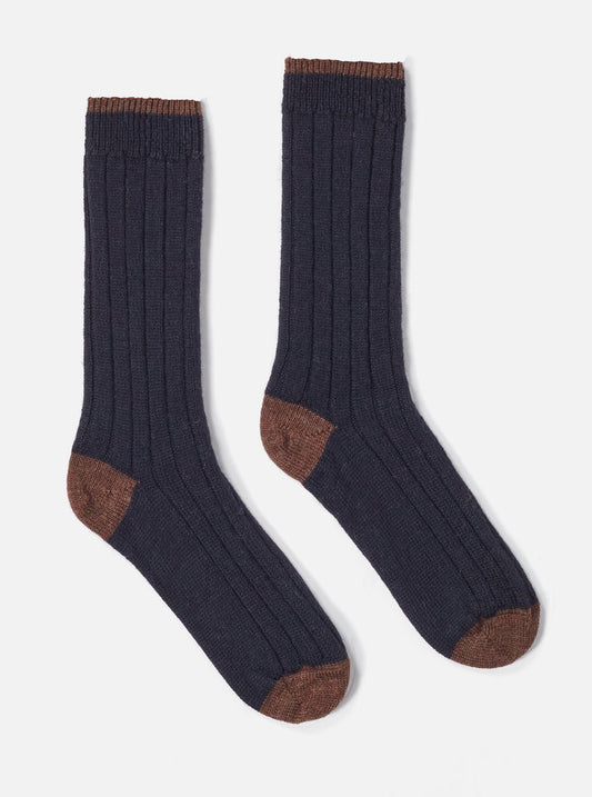 Universal Works || Hike Sock -Navy Universal Works