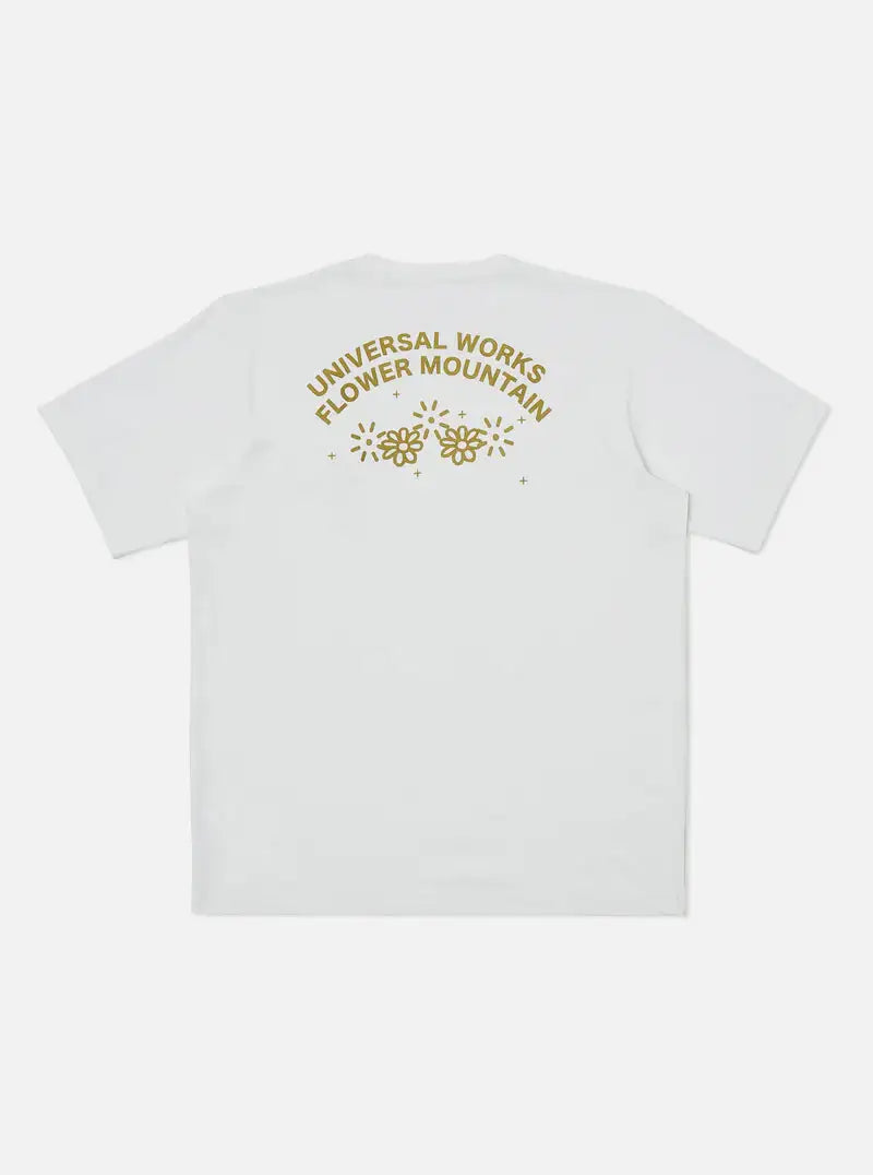 Universal Works || Flower Mountain Print - T-Shirt - Ecru Universal Works