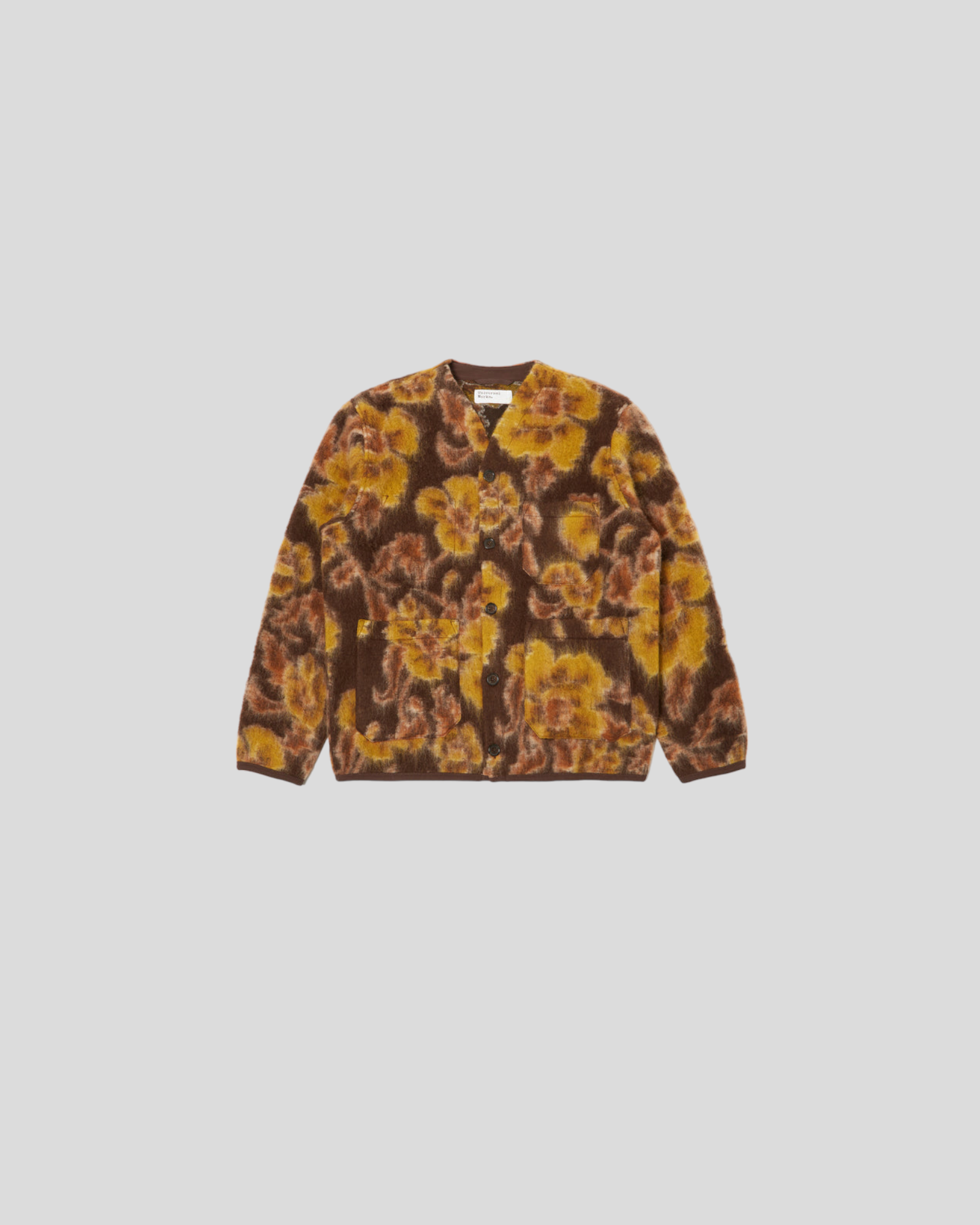 Universal Works || Cardigan Flower Fleece - Brown