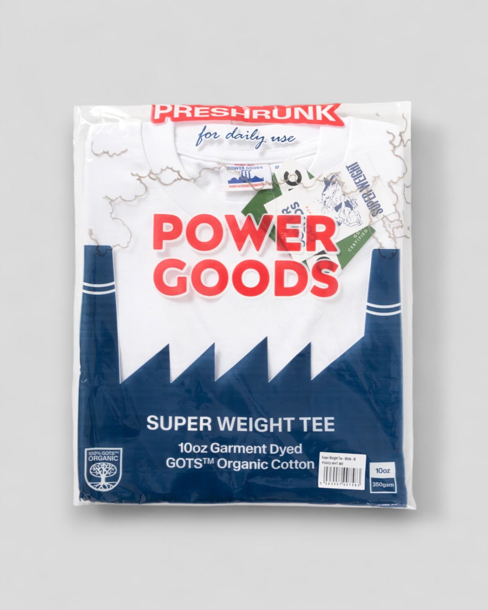 Power Goods || Super Weight Tee - White - M' Power Goods