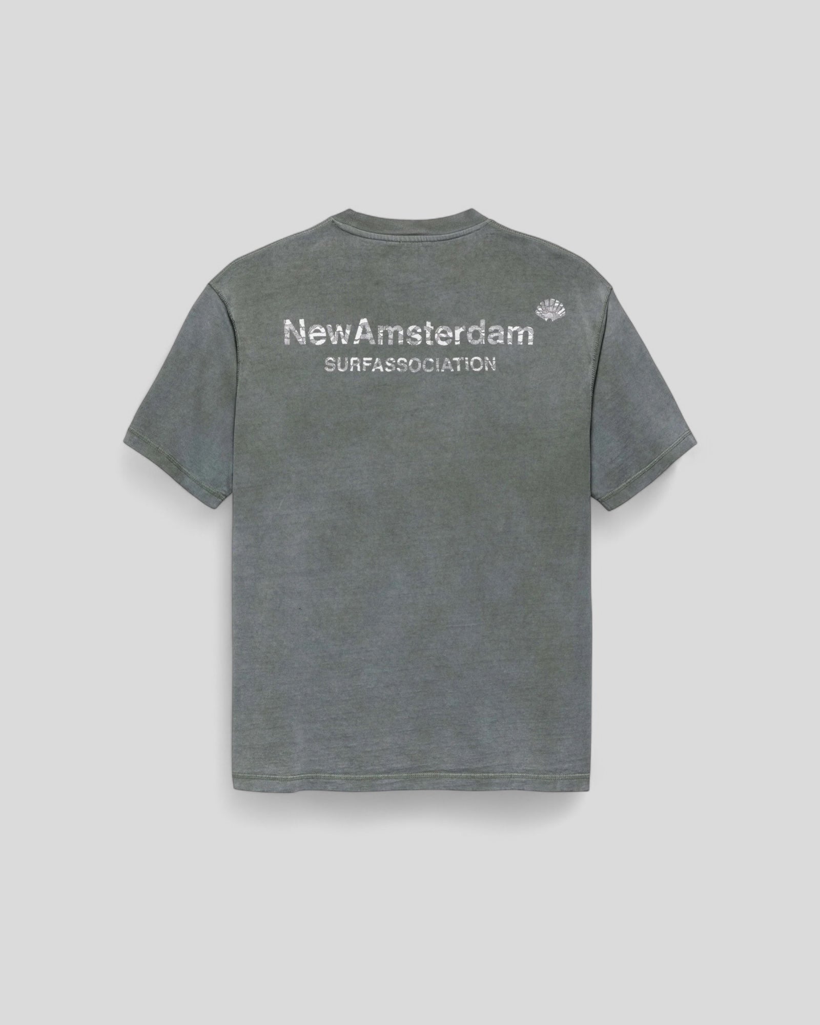 New Amsterdam || Lace Print Logo Tee - Shark Green / White - M' New Amsterdam Surf Association