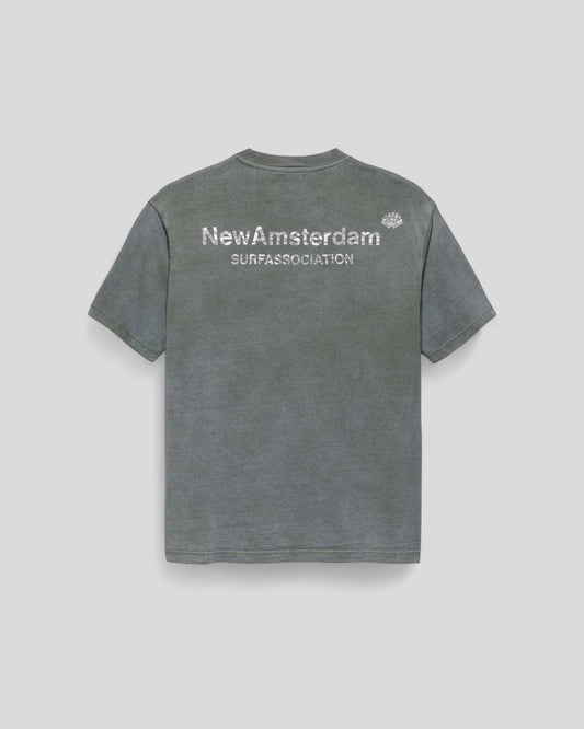 New Amsterdam || Lace Print Logo Tee - Shark Green / White - M' New Amsterdam Surf Association