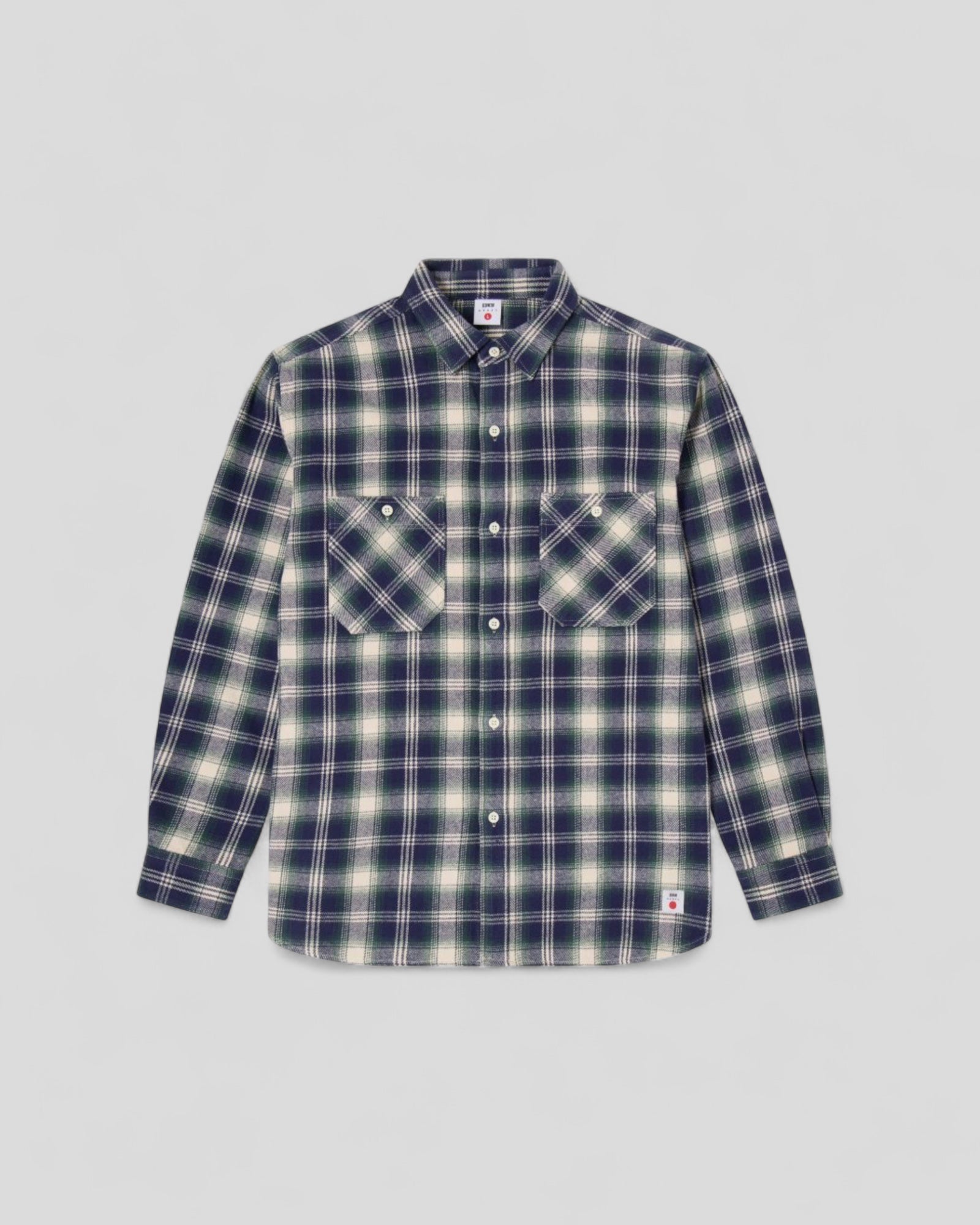 Edwin || Work Shirt LS - Green Garment Washed - M" Edwin