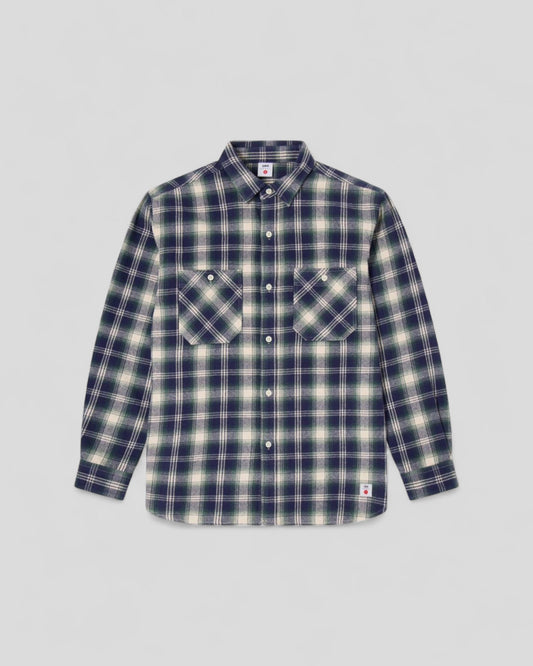 Edwin || Work Shirt LS - Green Garment Washed - M" Edwin