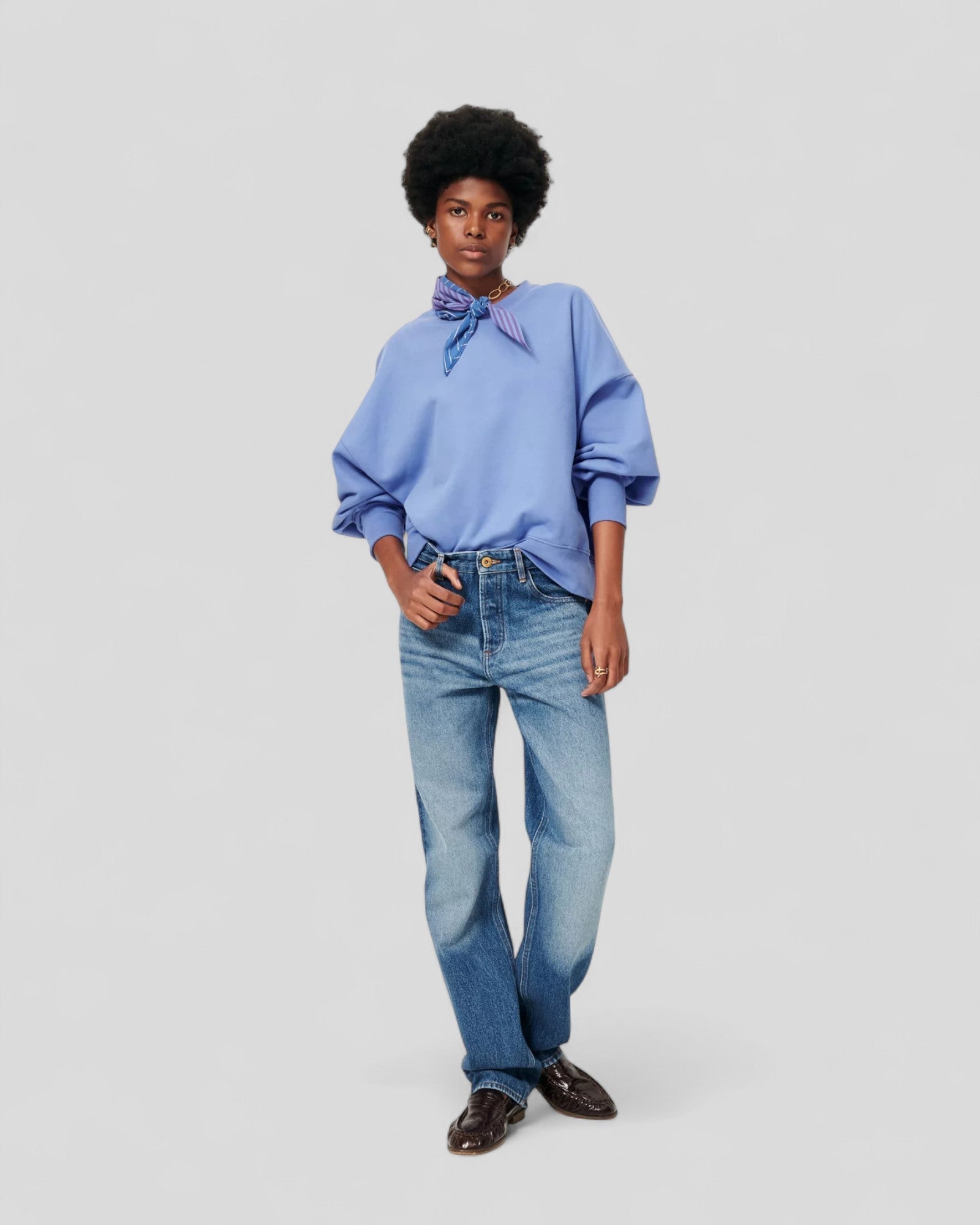 Sessùn || Isi Oversized Cropped Sweater - Italian Blue Sessùn