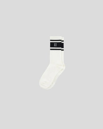 Les Deux || William Stripe 2 Pack Socks - White/ Navy Les Deux