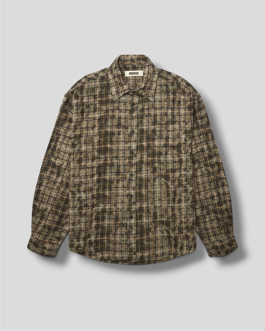 Woodbird || WBJong Wash Check Shirt - Honey/Dark/Olive - M' Woodbird