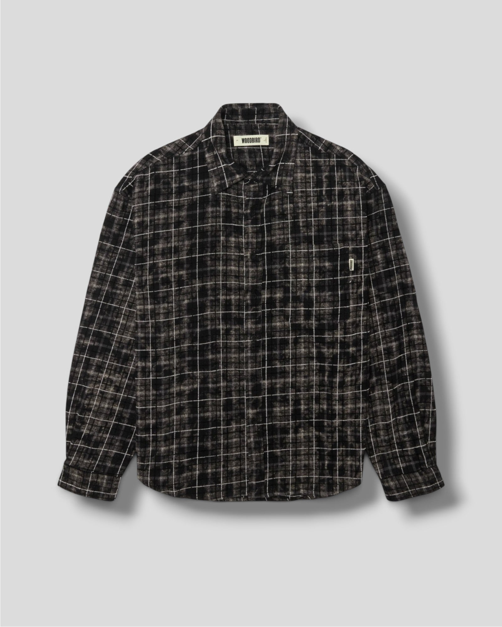 Woodbird || WBJong Wash Check Shirt - Black/White - M' Woodbird