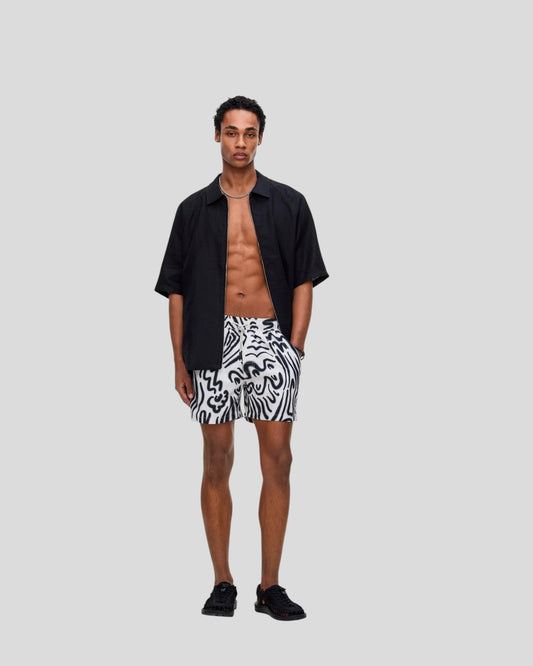 OAS || Aerosol Swim Short - Black/ White OAS Compagny