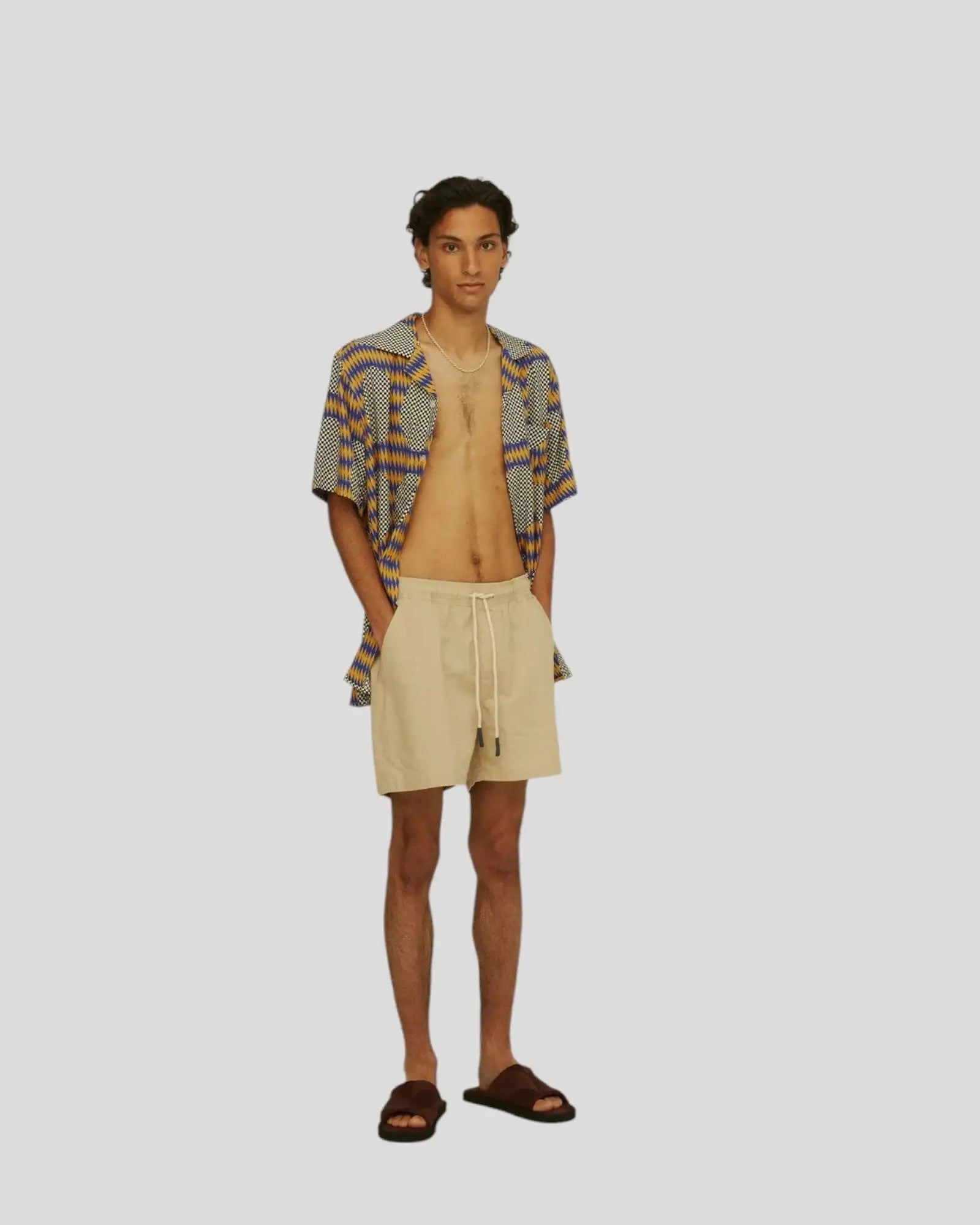 OAS || Beige Linen Shorts OAS Compagny