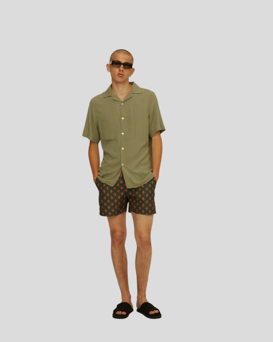 OAS || Viscose Shirt - Green Plain