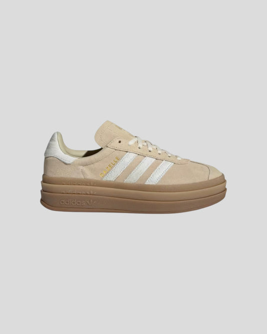 Adidas || Gazelle Bold - Stone Khaki / Cream White / Gold Metallic Adidas
