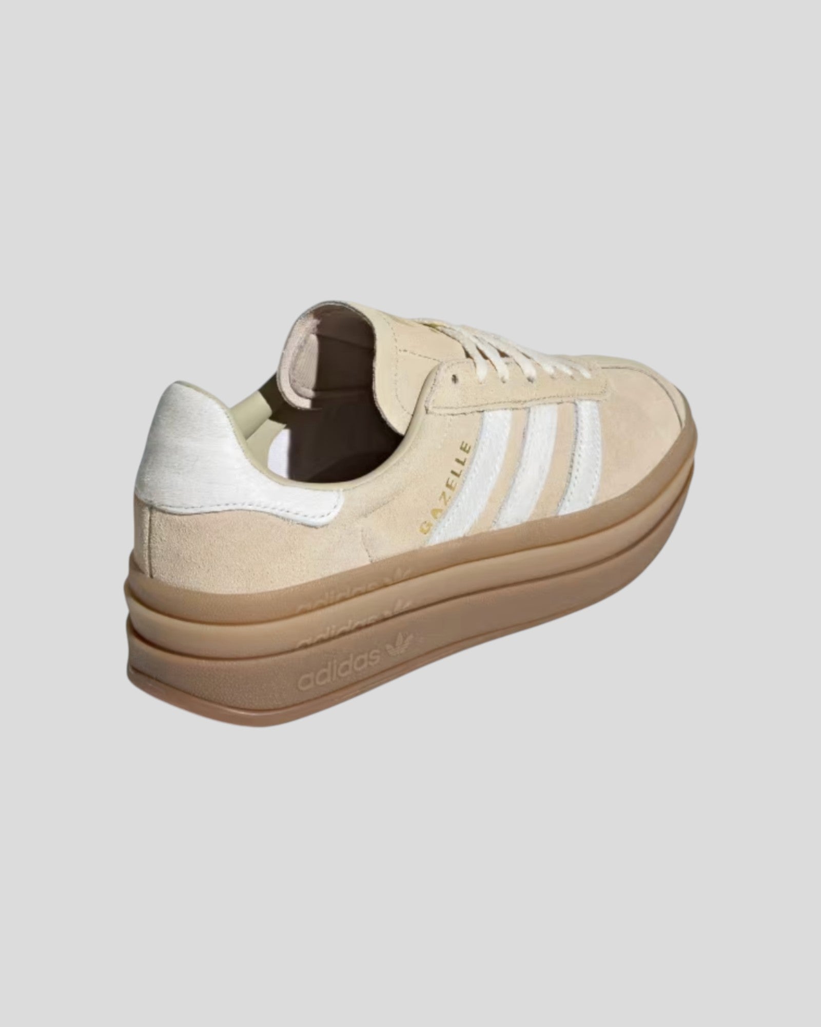 Adidas || Gazelle Bold - Stone Khaki / Cream White / Gold Metallic Adidas