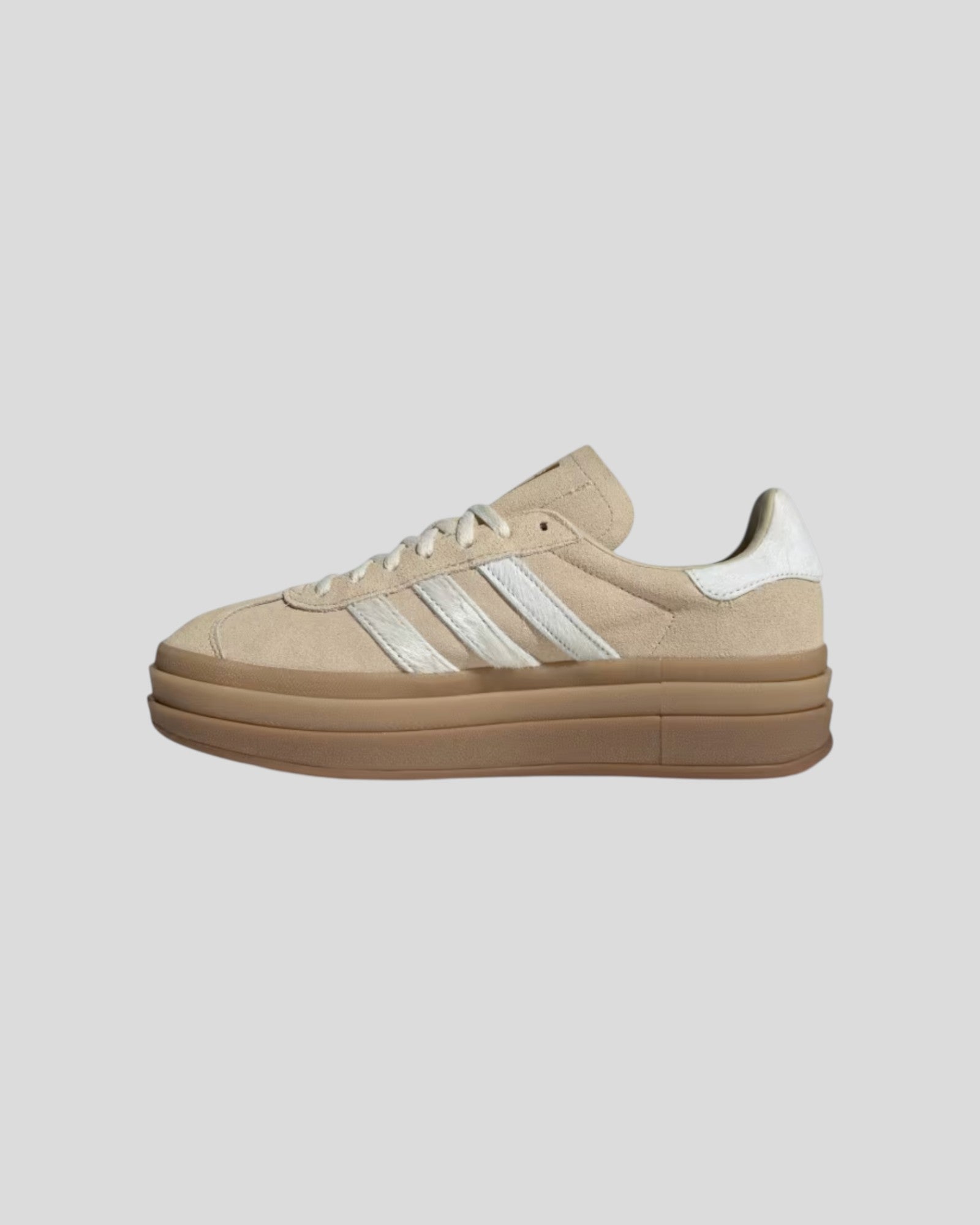 Adidas || Gazelle Bold - Stone Khaki / Cream White / Gold Metallic Adidas