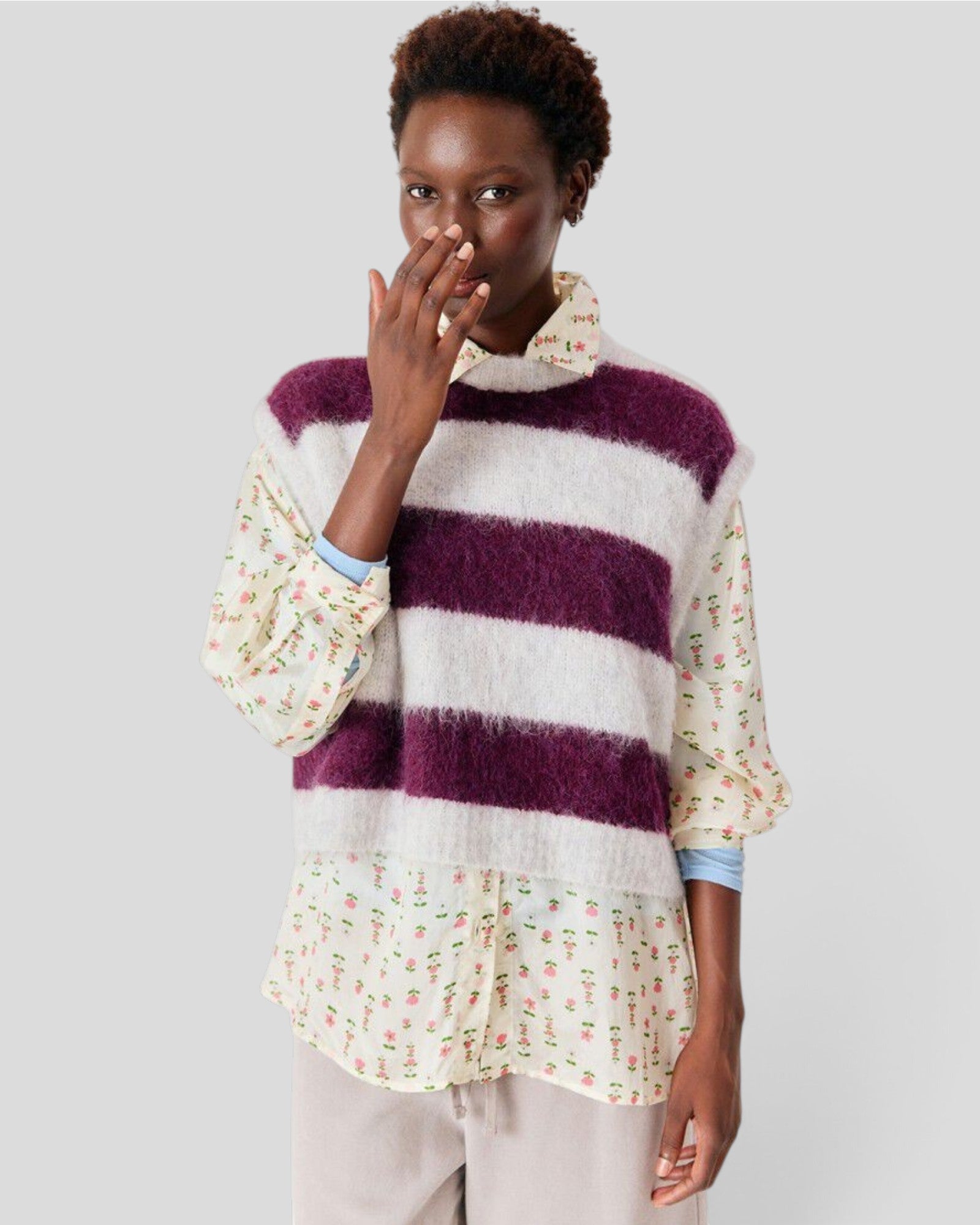 American Vintage || Niby S/S Pull - Cranberry Stripes American Vintage