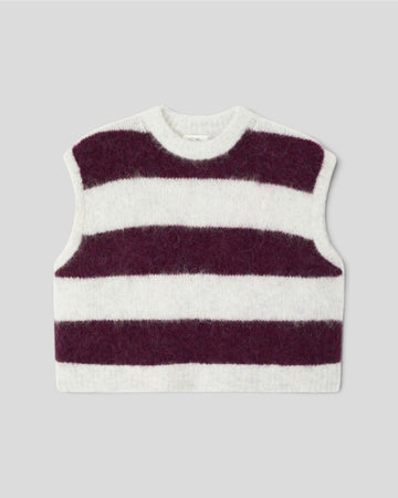 American Vintage || Niby S/S Pull - Cranberry Stripes American Vintage