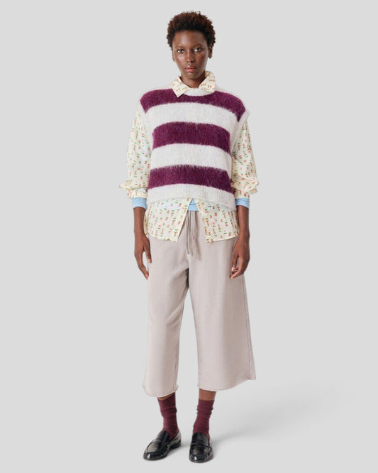 American Vintage || Niby S/S Pull - Cranberry Stripes American Vintage