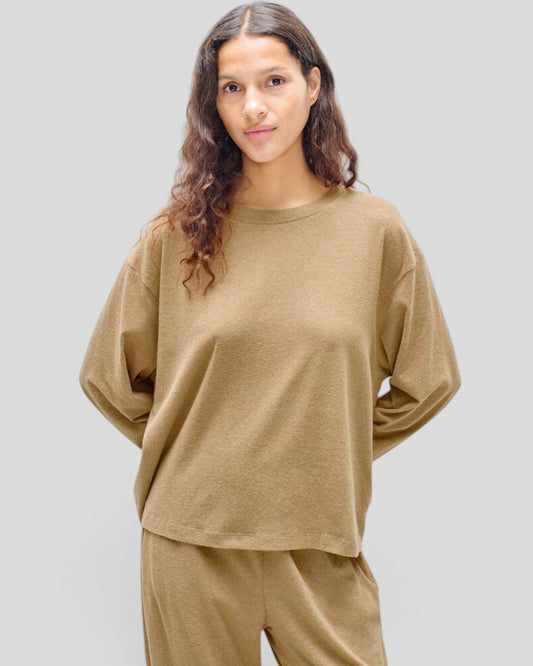 American Vintage || Ypawood T-Shirt Manches Longues - Macchiato Chine